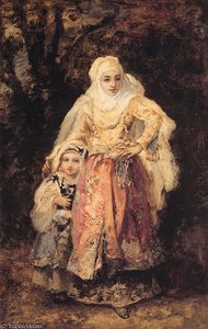 Oriental Woman And Her Daughter — Narcisse Diaz De La Peña