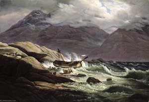 Shipwreck On The Norwegian Coast — Johan Christian Dahl, Romanticism