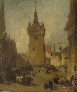 Market Place At Péronne — George Jones
