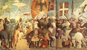 The Arezzo Cycle - Battle Between Heraclius And Chosroes (detail) [04] — Piero Della Francesca, Early Renaissance