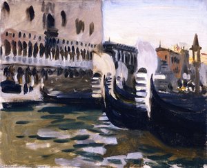 Gondolas Off The Doge's Palace, Venice — John Singer Sargent