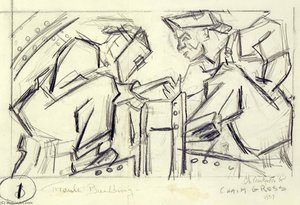 Welders 1 (sketch For Relief Panel, U.s. Federal Trade Commission Building) — Chaim Gross
