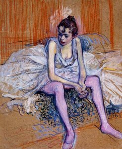 Seated Dancer In Pink Tights — Henri De Toulouse-lautrec, Post-impressionism