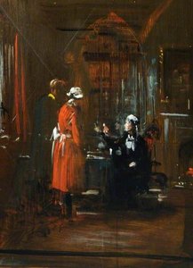 Study For 'the Housekeeper's Room' ('morning Orders') (detail) — Frederick William Elwell