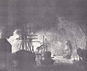 Ship Yard Fire Light, (painting) — Robert W. Salmon