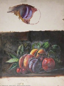 Still Life Of Peaches And Plums — Simon Yorke Iv