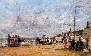 Trouville, Beach Scene — Eugène Louis Boudin