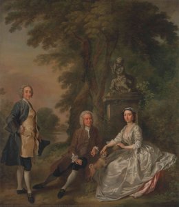 Jonathan Tyers And His Daughter Elizabeth And Her Husband John Wood — Francis Hayman, Rococo Portraiture