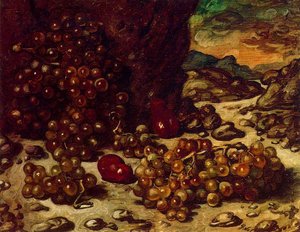 Stillleben Mit Felsigem Landschaftsbild — Giorgio De Chirico