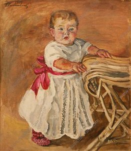 Katya At A Chair — Pyotr Konchalovsky