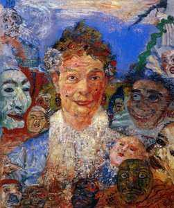Vieja Mujer Con Máscaras — James Ensor