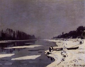 Ice Floes On The Seine At Bougival — Клод Моне, Impressionist Landscape