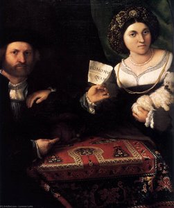 Portrait Of A Married Couple (detail) — Lorenzo Lotto, Early Renaissance