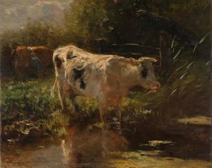Cow Beside A Ditch, Willem Maris, C. 1885 - C. 1895 — Willem Maris