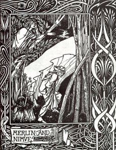 Merlin And Nimue — Aubrey Vincent Beardsley, Art Nouveau