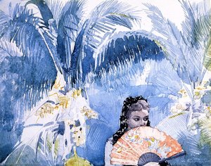 Chica Española Con Abanico — Winslow Homer