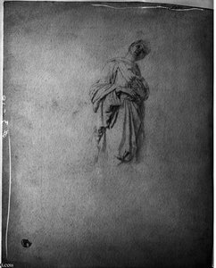 Draped Female Figure, Looking Up — John La Farge
