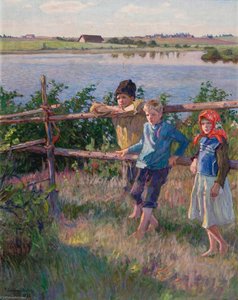 Children By A Lake — Nikolai Petrovich Bogdanov Belsky