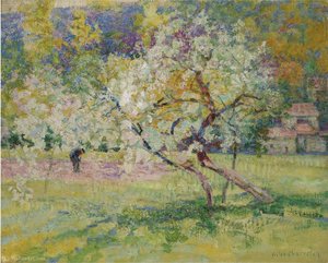 TREES IN BLOOM IN THE PRAIRIE, Auvergne