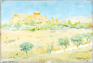 General View of the Acropolis at Sunset