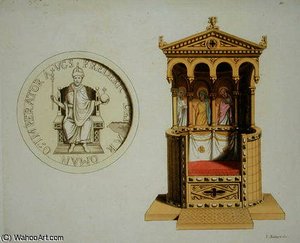 Coin and throne of Frederick Barbarossa