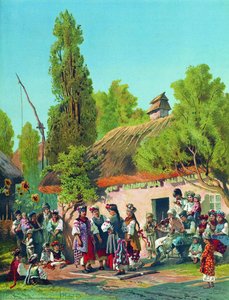Sunday Evening In The Village — Konstantin Jegorowitsch Makowski, Realism