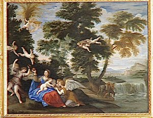 La Vierge Visitée Par Les Anges Pendant La Fuite En Egypte — Albani Francesco (l'albane)