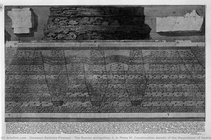 The Roman Antiquities, T. 4, Plate Vi. Construction Details Of The Mausoleum Of Hadrian And D`elio Bridge St. Angelo And Their Foundations. — Giovanni Battista Piranesi