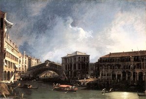 The Grand Canal Near The Ponte Di Rialto — Canaletto
