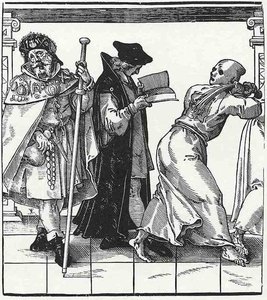 The church hierarchy, pilgrims, vicar and geissler