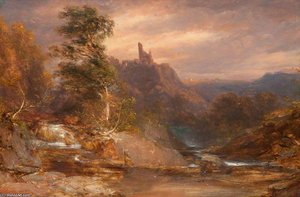 Sunset Over The River Divie, Dunphail — James William Giles