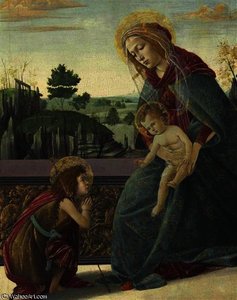 Madonna And Child With Young Saint John The Baptist — Sandro Botticelli, Early Renaissance