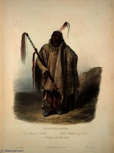 A Minatarre Or Big Bellied Indian — Karl Bodmer