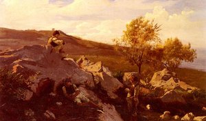 Boys By The Sea — Henri-joseph Harpignies, Barbizon School
