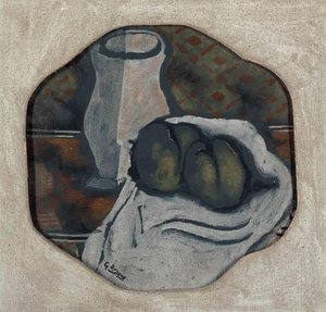 Tazón, Servilleta, Duraznos — Georges Braque