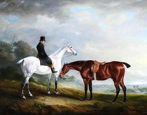 A Groom And Two Hunters — Sr John E Ferneley