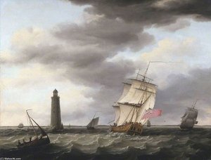 Shipping Passing The Eddystone Lighthouse