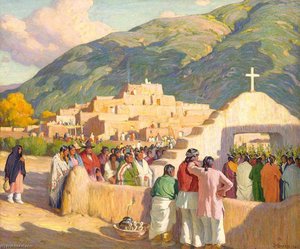Sunset Dance Ceremony To The Evening Sun — Joseph Henry Sharp