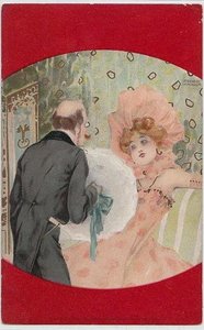 Couples Between Red Borders — Raphael Kirchner