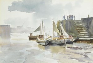 Low Tide, Honfleur — Edward Seago