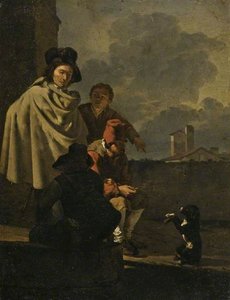 Italians With A Dog — Karel Dujardin, Baroque