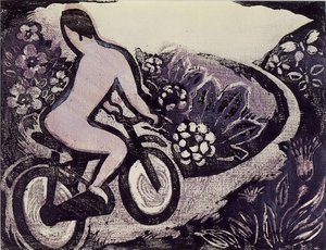 Title Name(japanese）: 春の自転車 — Taninaka Yasunori (谷中安規)