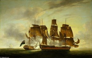Combat De La Fregate Amazone Et Du Hms Santa Margarita Juillet — Robert Dodd