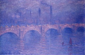 Waterloo Bridge, Hazy Sun — Claude Monet, Impressionistic Landscape