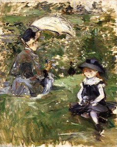 Young Woman And Child On An Isle — Berthe Morisot, Impressionist Movement