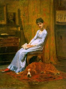 The Artist's Wife And His Setter Dog (susan Macdowell — Thomas Eakins