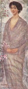 Young Woman With Rose-tree — Gulacsy Lajos Kalman