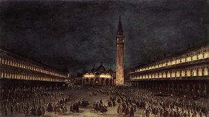 Nighttime Procession In Piazza San Marco — Francesco Lazzaro Guardi