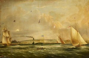 The Paddle Steamer 'venus' — Richard Ball Spencer, 19th Century Marine Painting