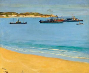 The Harbour At St Jean De Luz, France Early Morning — Sir John Lavery, Glasgow School Impressionism